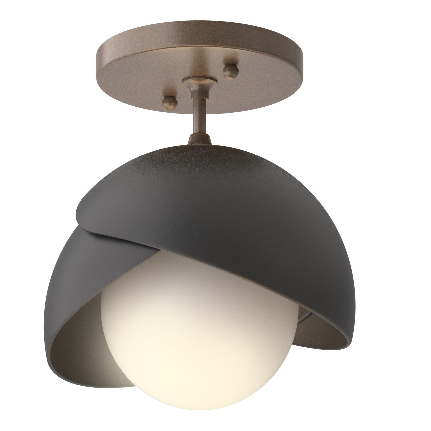 Hubbardton Forge - 121377-SKT-05-10-GG0711 - One Light Semi-Flush Mount - Brooklyn - Bronze