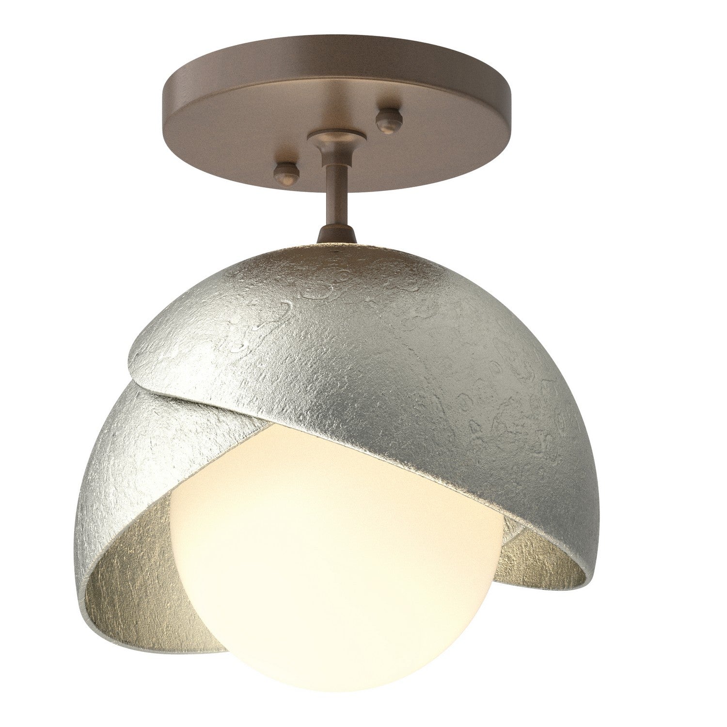 Hubbardton Forge - 121377-SKT-05-85-GG0711 - Brooklyn 1-Light Double Shade Semi-Flush - Brooklyn - Bronze