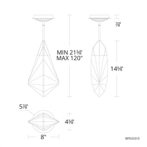 Schonbek Beyond - BPD33315-AB - LED Mini Pendant - Fazzoletto - Aged Brass