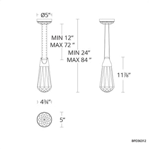 Schonbek Beyond - BPD36312-PN - LED Mini Pendant - Strapped - Polished Nickel