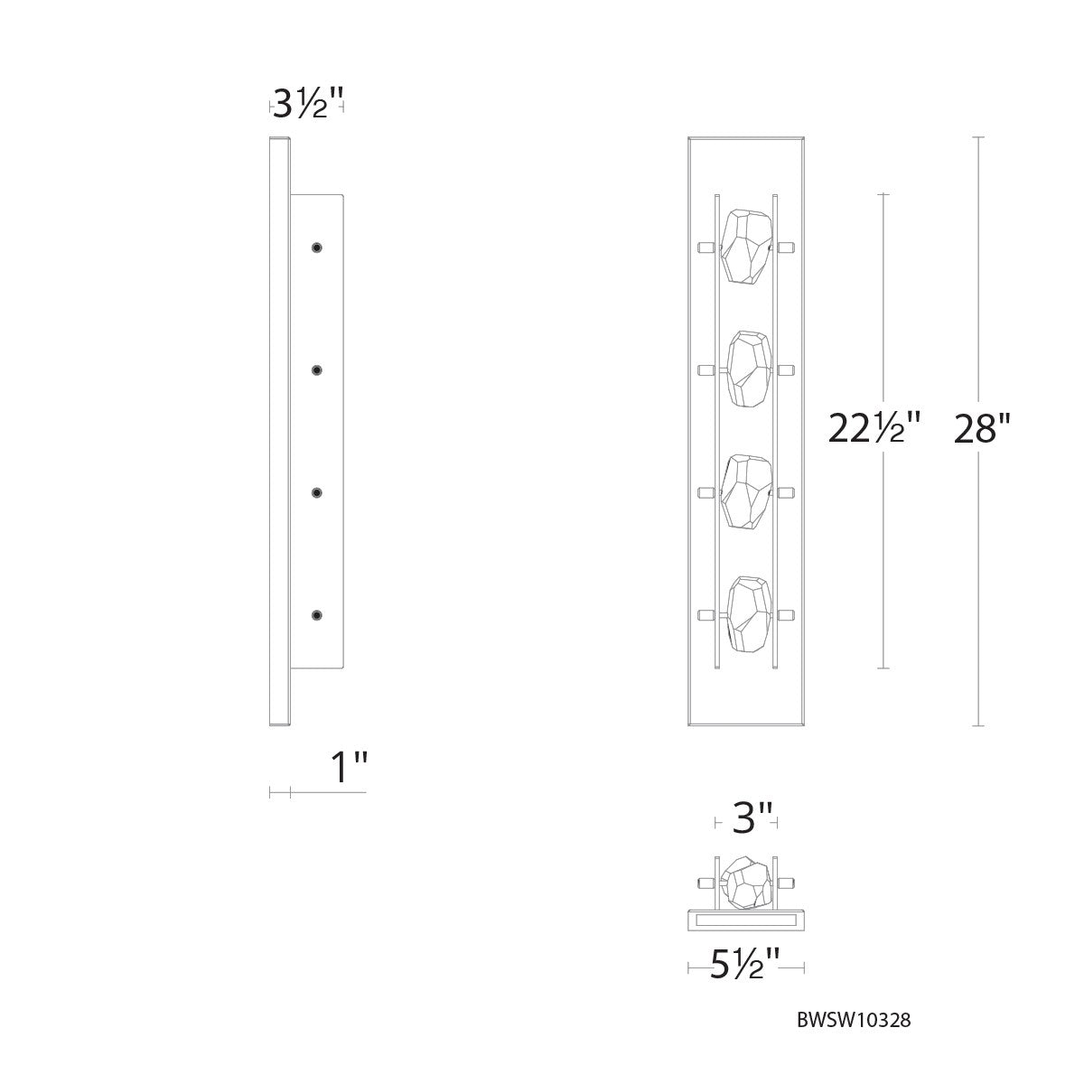Schonbek Beyond - BWSW10328-BK - LED Outdoor Wall Mount - Strata - Black