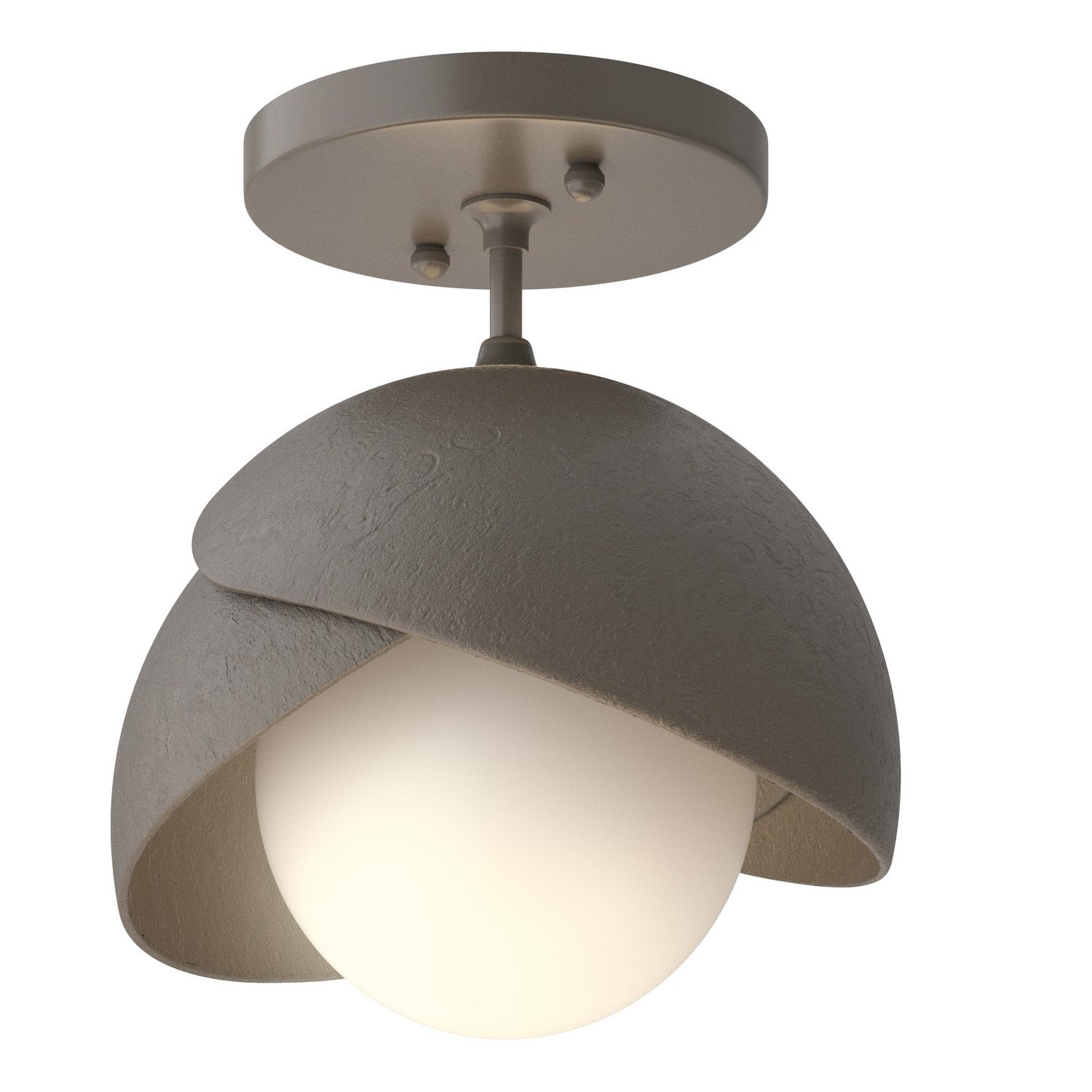 Hubbardton Forge - 121377-SKT-07-07-GG0711 - One Light Semi-Flush Mount - Brooklyn - Dark Smoke
