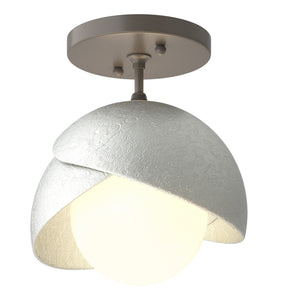 Hubbardton Forge - 121377-SKT-07-82-GG0711 - One Light Semi-Flush Mount - Brooklyn - Dark Smoke