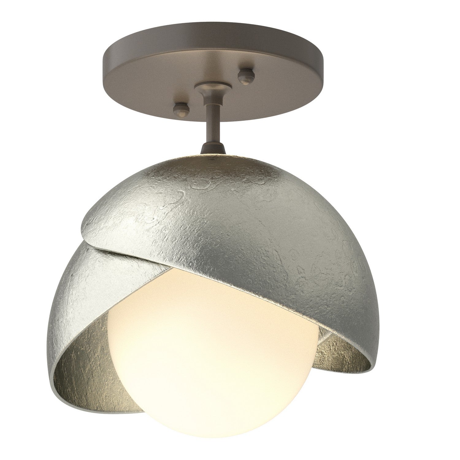 Hubbardton Forge - 121377-SKT-07-85-GG0711 - One Light Semi-Flush Mount - Brooklyn - Dark Smoke