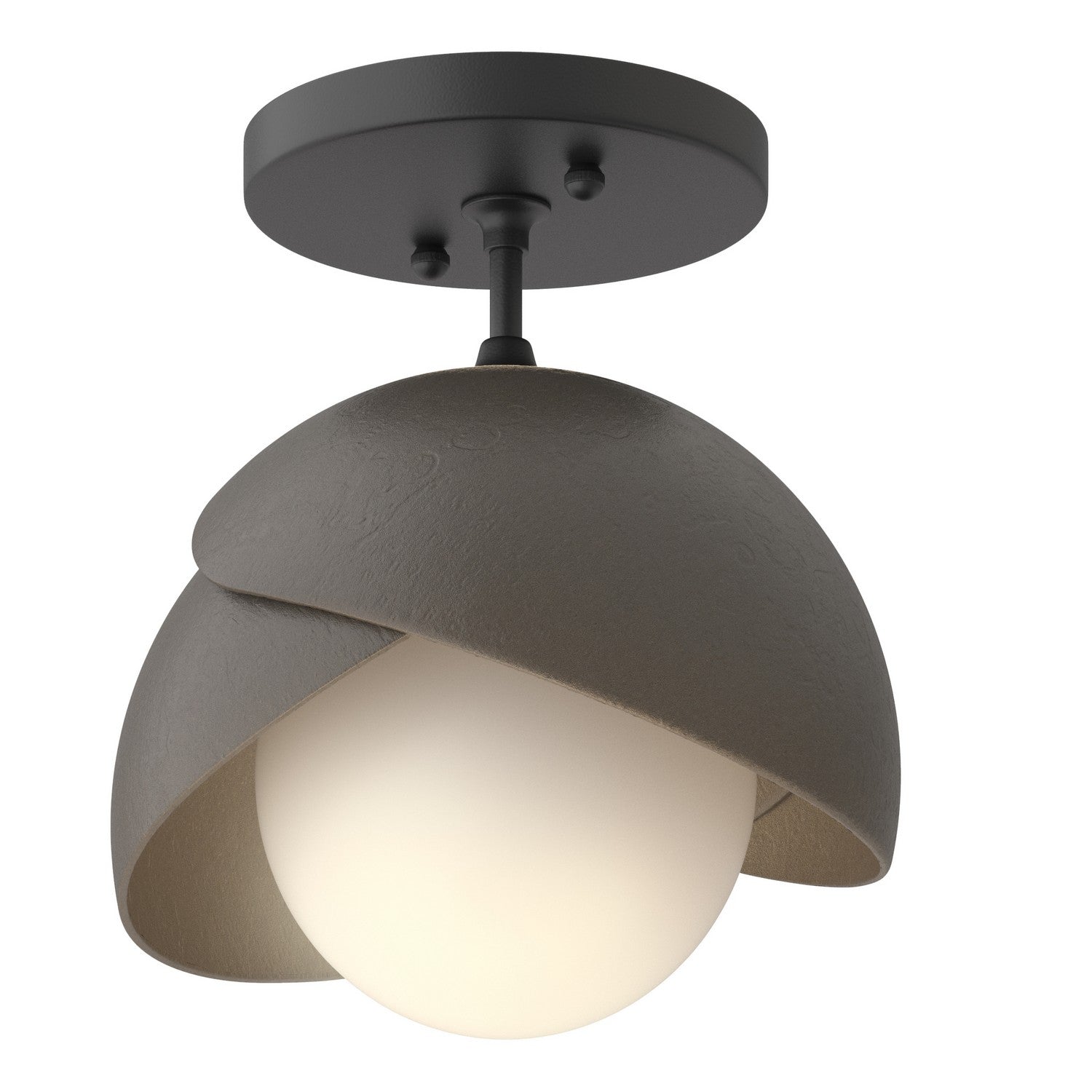 Hubbardton Forge - 121377-SKT-10-07-GG0711 - One Light Semi-Flush Mount - Brooklyn - Black
