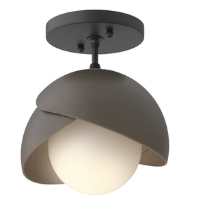 Hubbardton Forge - 121377-SKT-10-07-GG0711 - One Light Semi-Flush Mount - Brooklyn - Black