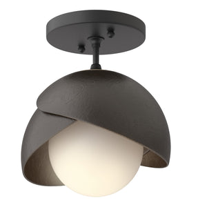 Hubbardton Forge - 121377-SKT-10-14-GG0711 - One Light Semi-Flush Mount - Brooklyn - Black