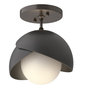 Hubbardton Forge - 121377-SKT-14-10-GG0711 - One Light Semi-Flush Mount - Brooklyn - Oil Rubbed Bronze