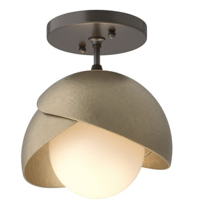 Hubbardton Forge - 121377-SKT-14-84-GG0711 - One Light Semi-Flush Mount - Brooklyn - Oil Rubbed Bronze