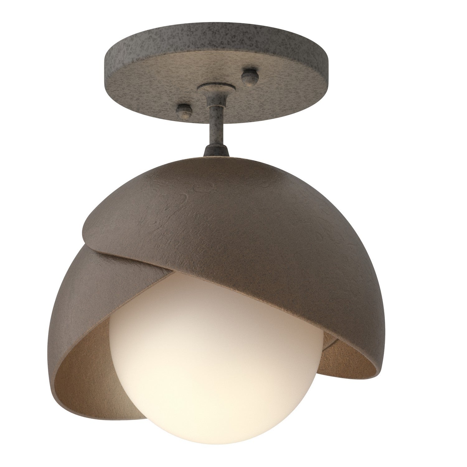 Hubbardton Forge - 121377-SKT-20-05-GG0711 - One Light Semi-Flush Mount - Brooklyn - Natural Iron
