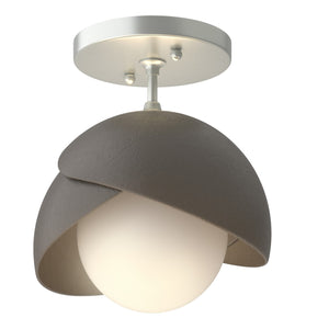 Hubbardton Forge - 121377-SKT-82-07-GG0711 - One Light Semi-Flush Mount - Brooklyn - Vintage Platinum