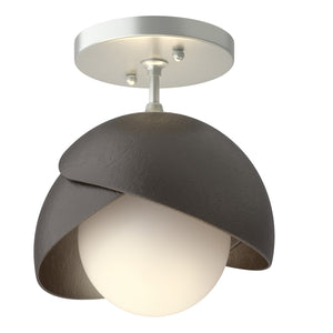 Hubbardton Forge - 121377-SKT-82-14-GG0711 - One Light Semi-Flush Mount - Brooklyn - Vintage Platinum