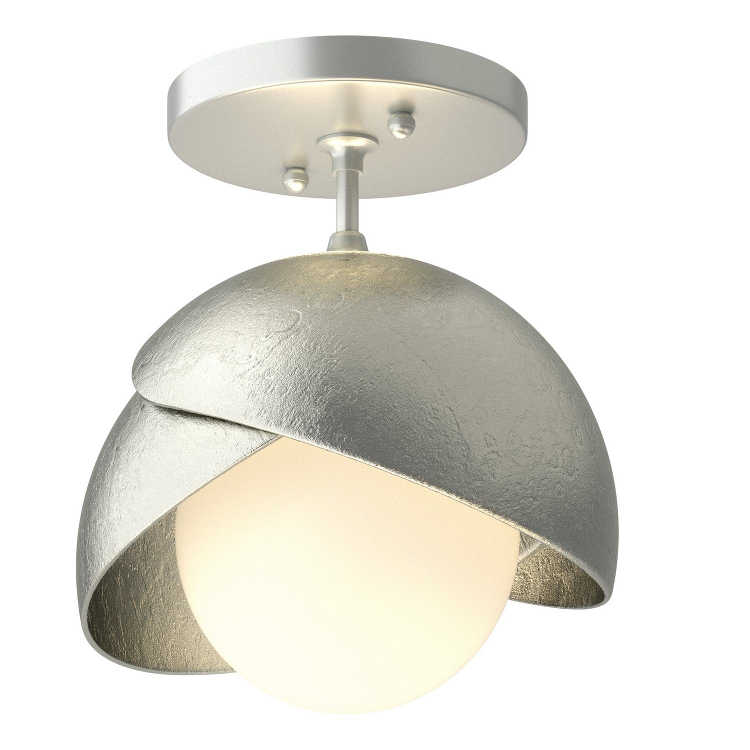 Hubbardton Forge - 121377-SKT-82-85-GG0711 - Brooklyn 1-Light Double Shade Semi-Flush - Brooklyn - Vintage Platinum