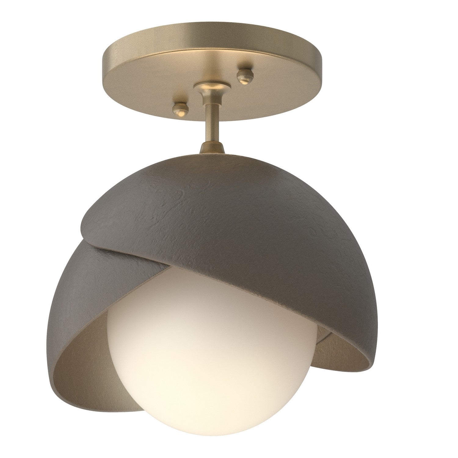 Hubbardton Forge - 121377-SKT-84-07-GG0711 - One Light Semi-Flush Mount - Brooklyn - Soft Gold