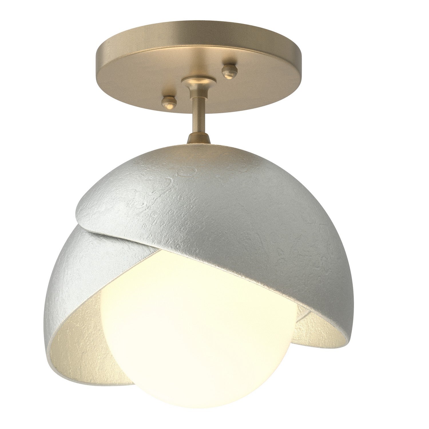 Hubbardton Forge - 121377-SKT-84-82-GG0711 - Brooklyn 1-Light Double Shade Semi-Flush - Brooklyn - Soft Gold