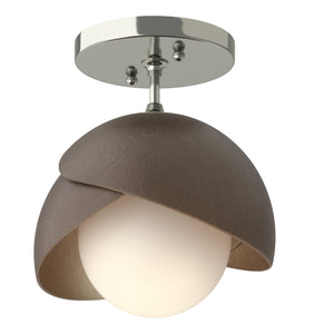 Hubbardton Forge - 121377-SKT-85-05-GG0711 - One Light Semi-Flush Mount - Brooklyn - Sterling