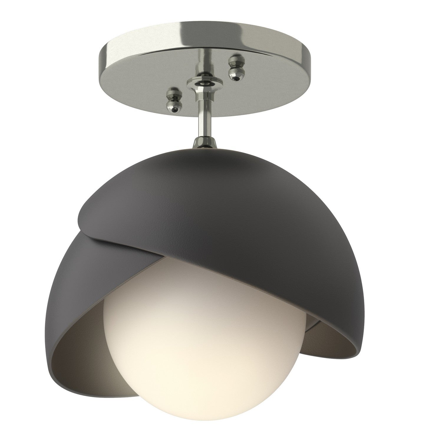 Hubbardton Forge - 121377-SKT-85-10-GG0711 - Brooklyn 1-Light Double Shade Semi-Flush - Brooklyn - Sterling