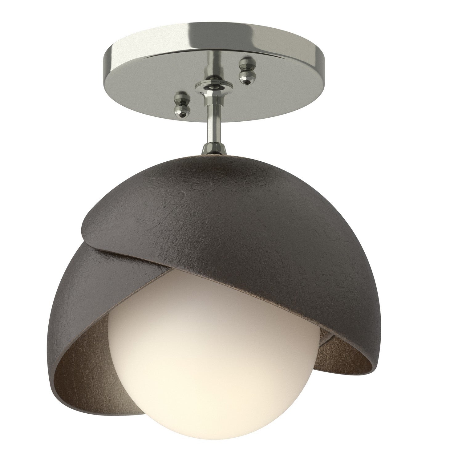 Hubbardton Forge - 121377-SKT-85-14-GG0711 - One Light Semi-Flush Mount - Brooklyn - Sterling