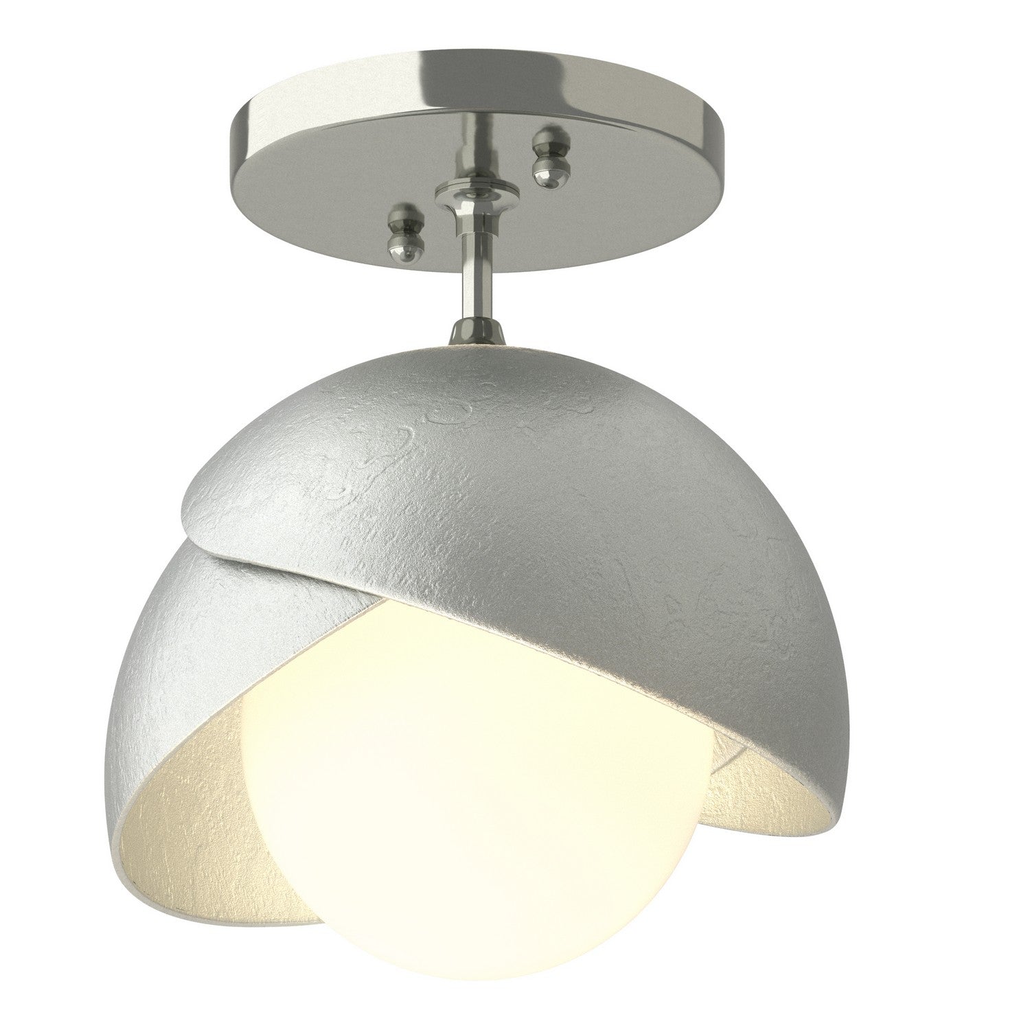 Hubbardton Forge - 121377-SKT-85-82-GG0711 - Brooklyn 1-Light Double Shade Semi-Flush - Brooklyn - Sterling