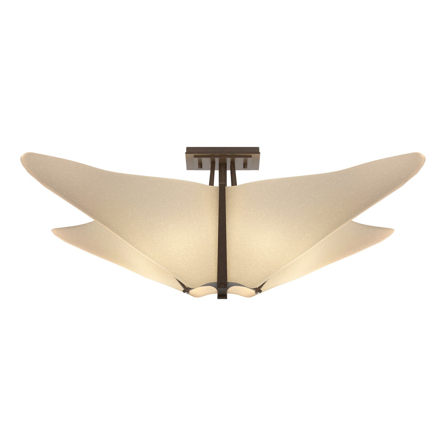 Hubbardton Forge - 123305-SKT-05-SH1995 - Four Light Semi-Flush Mount - Kirigami - Bronze