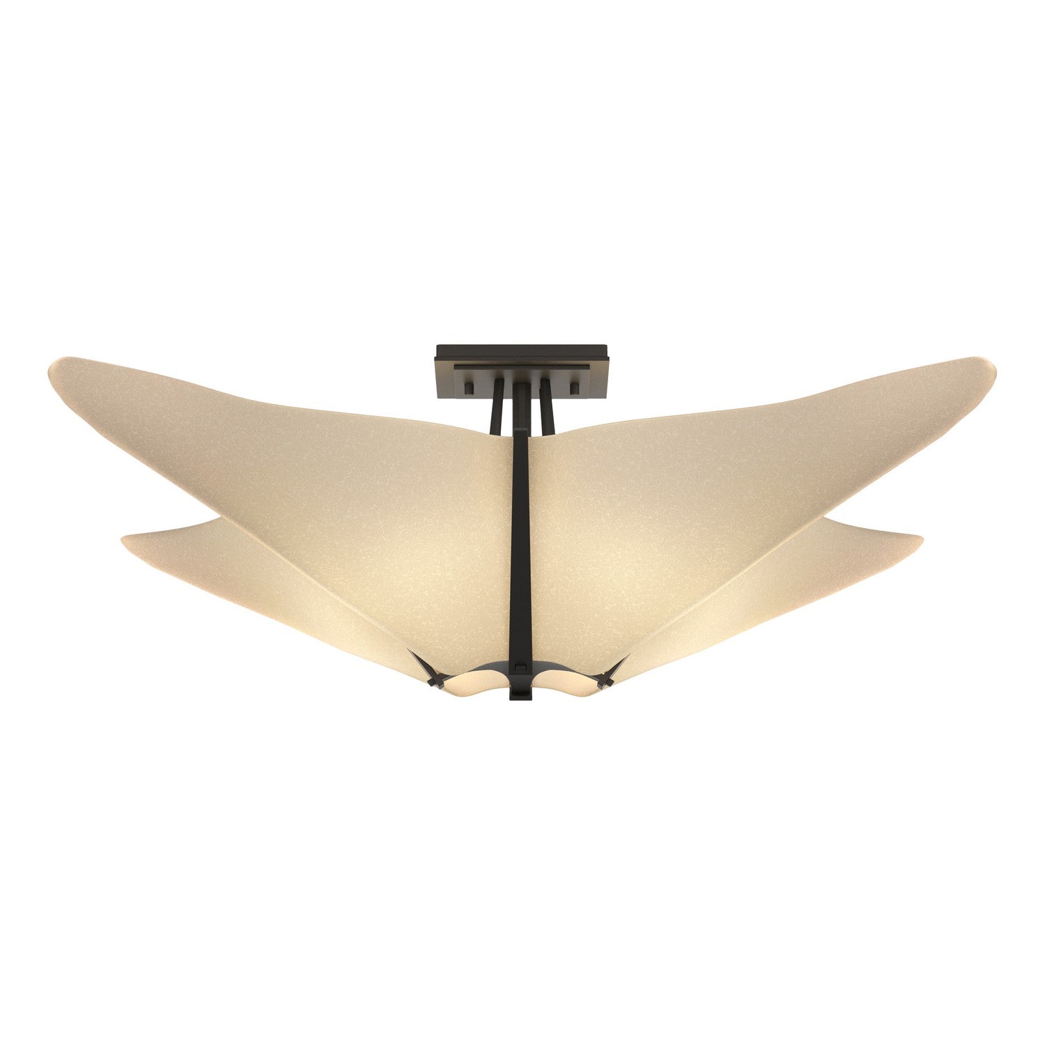 Hubbardton Forge - 123305-SKT-10-SH1995 - Four Light Semi-Flush Mount - Kirigami - Black