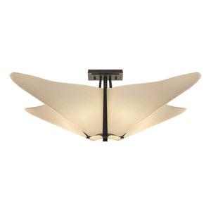 Hubbardton Forge - 123305-SKT-10-SH1995 - Four Light Semi-Flush Mount - Kirigami - Black