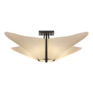 Hubbardton Forge - 123305-SKT-14-SH1995 - Four Light Semi-Flush Mount - Kirigami - Oil Rubbed Bronze