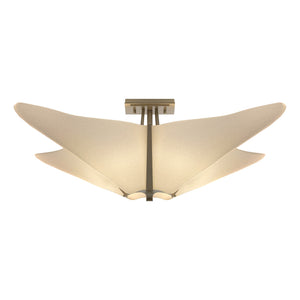 Hubbardton Forge - 123305-SKT-84-SH1995 - Four Light Semi-Flush Mount - Kirigami - Soft Gold