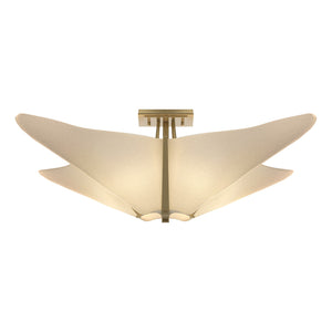 Hubbardton Forge - 123305-SKT-86-SH1995 - Four Light Semi-Flush Mount - Kirigami - Modern Brass