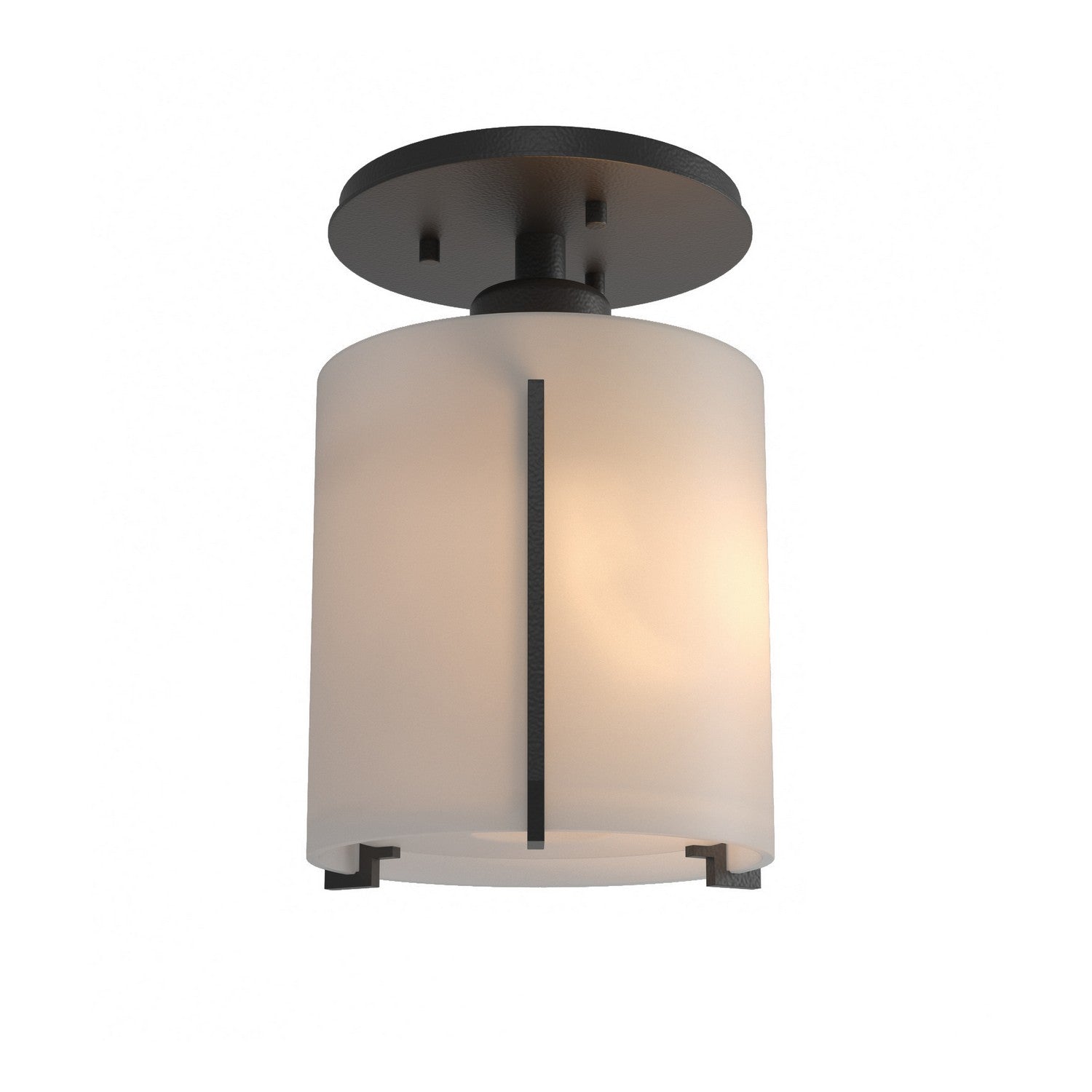 Hubbardton Forge - 123775-SKT-10-GG0140 - One Light Semi-Flush Mount - Exos Glass - Black