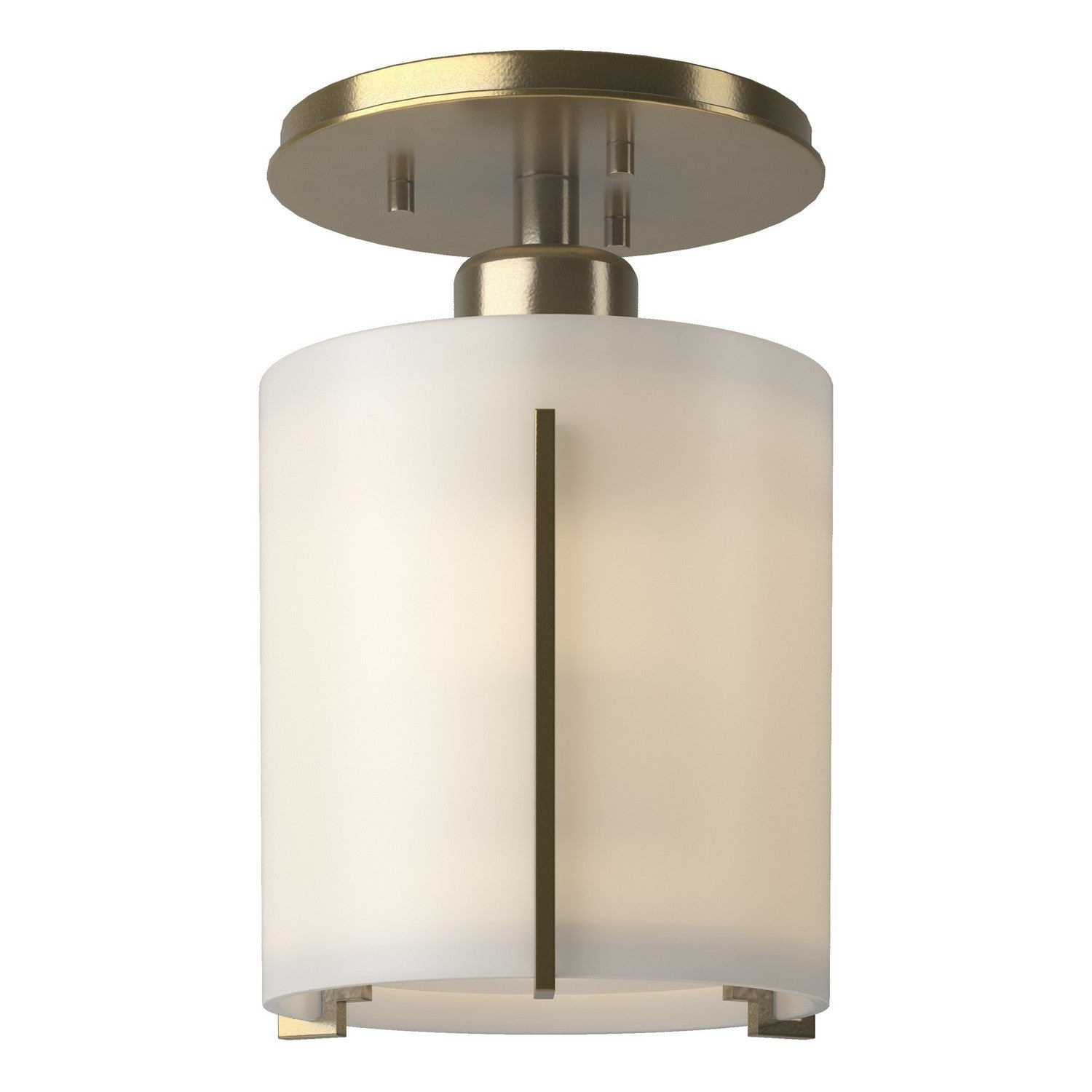 Hubbardton Forge - 123775-SKT-86-GG0140 - One Light Semi-Flush Mount - Exos Glass - Modern Brass