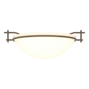 Hubbardton Forge - 124251-SKT-05-GG0045 - One Light Semi-Flush Mount - Moonband - Bronze