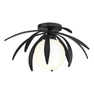 Hubbardton Forge - 124350-SKT-10-GG0631 - One Light Semi-Flush Mount - Dahlia - Black
