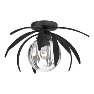 Hubbardton Forge - 124350-SKT-10-LL0631 - One Light Semi-Flush Mount - Dahlia - Black