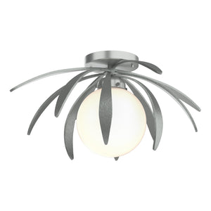 Hubbardton Forge - 124350-SKT-82-GG0631 - One Light Semi-Flush Mount - Dahlia - Vintage Platinum