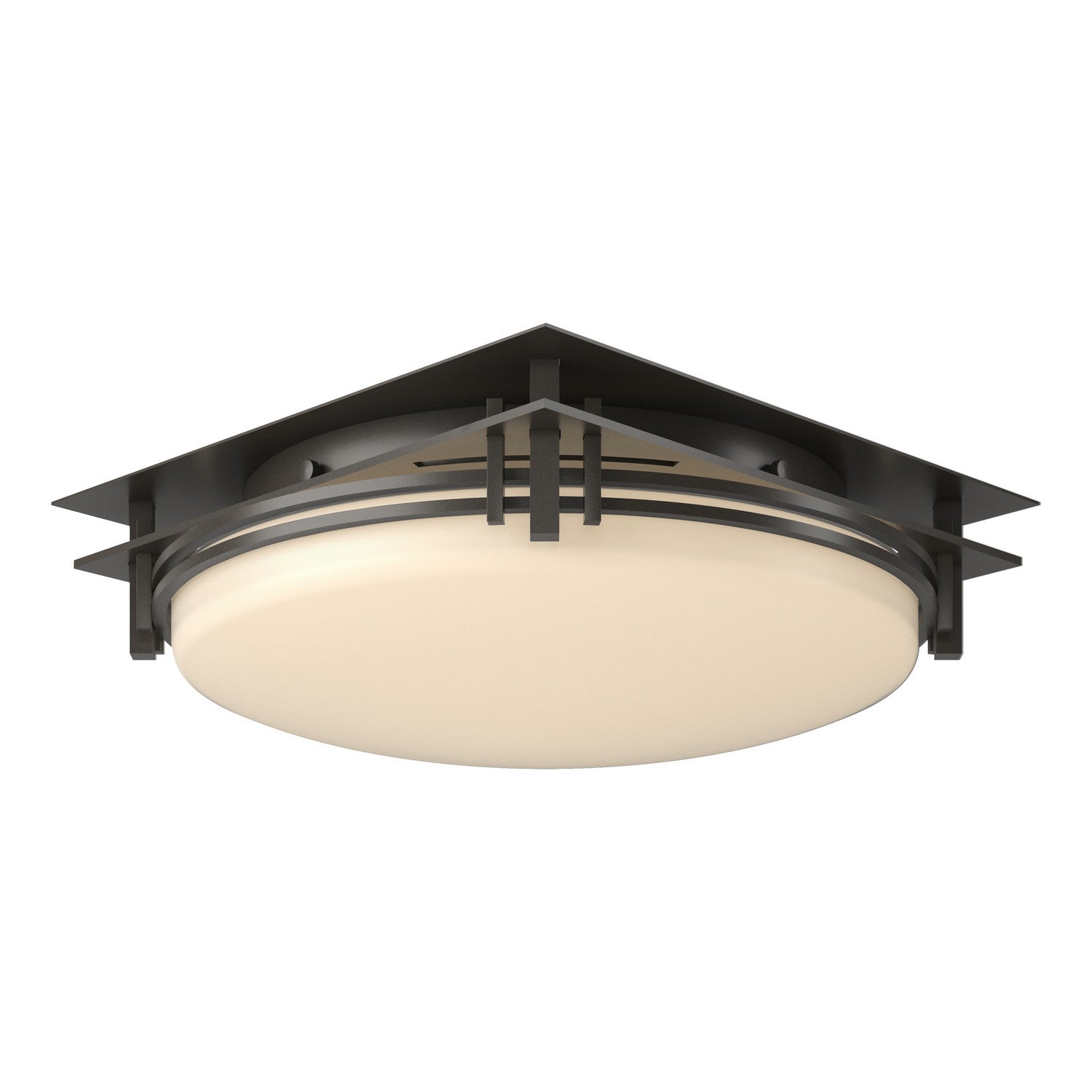 Hubbardton Forge - 124394-SKT-07-GG0097 - Two Light Semi-Flush Mount - Banded - Dark Smoke