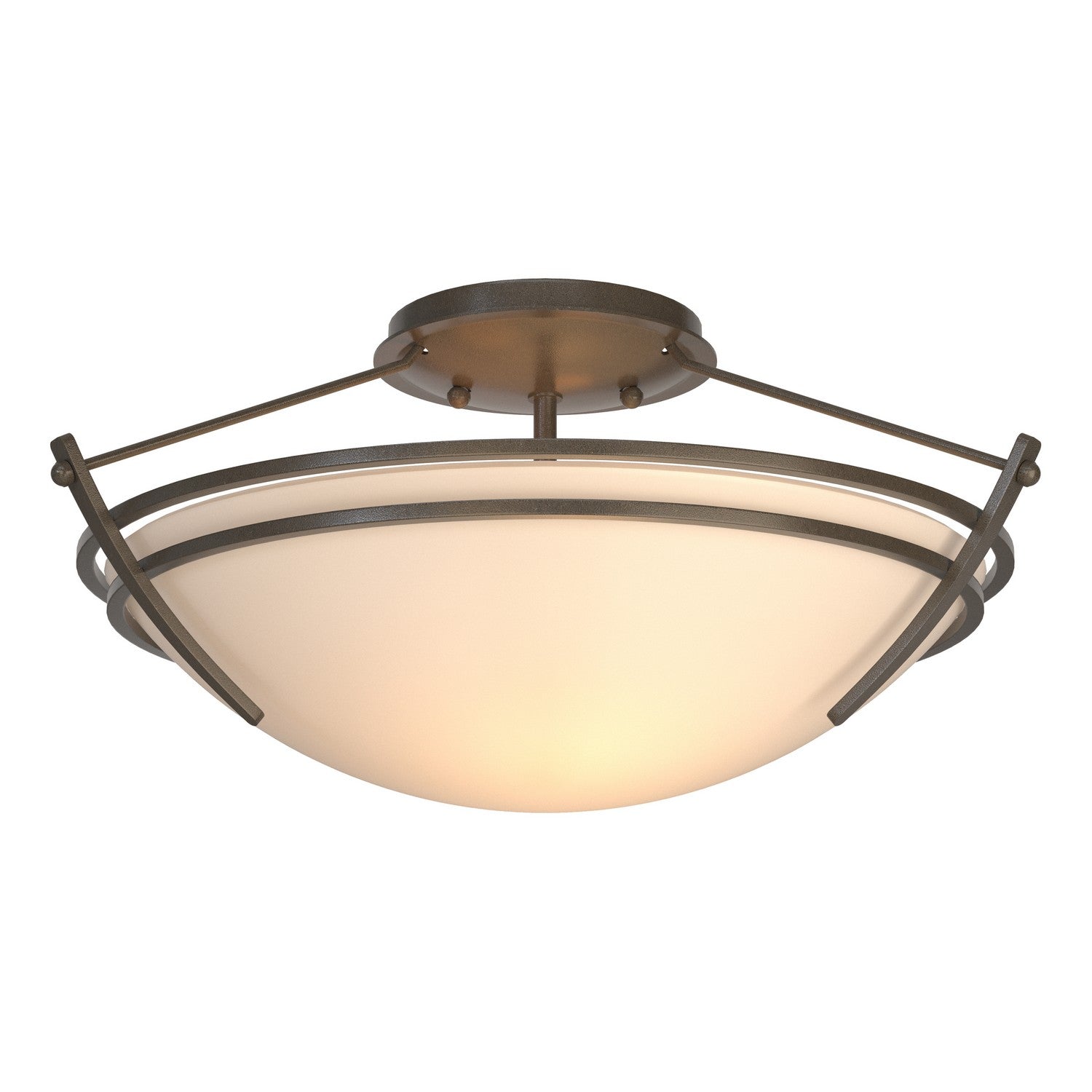 Hubbardton Forge - 124412-SKT-07-GG0047 - Presidio Tryne Small Semi-Flush - Tryne - Dark Smoke