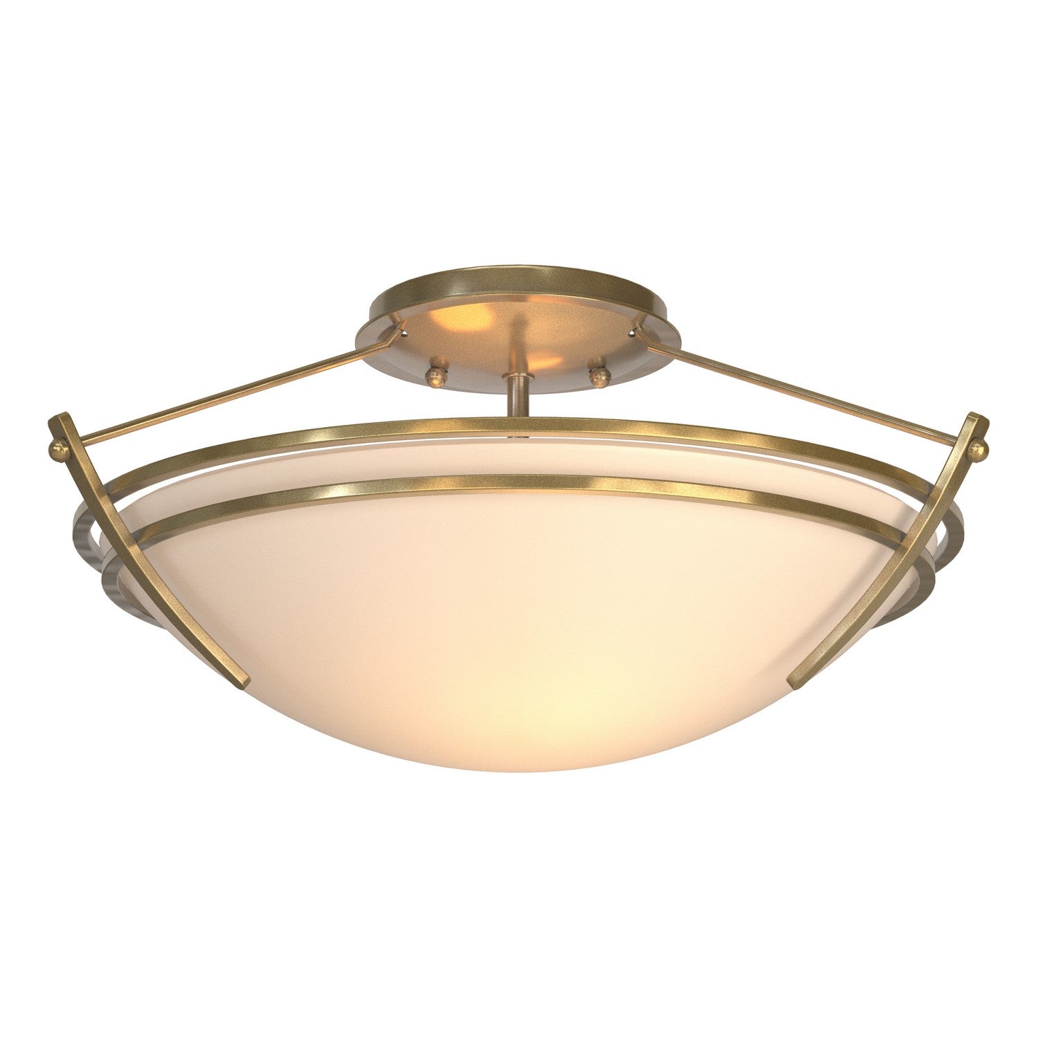 Hubbardton Forge - 124412-SKT-86-GG0047 - Presidio Tryne Small Semi-Flush - Tryne - Modern Brass