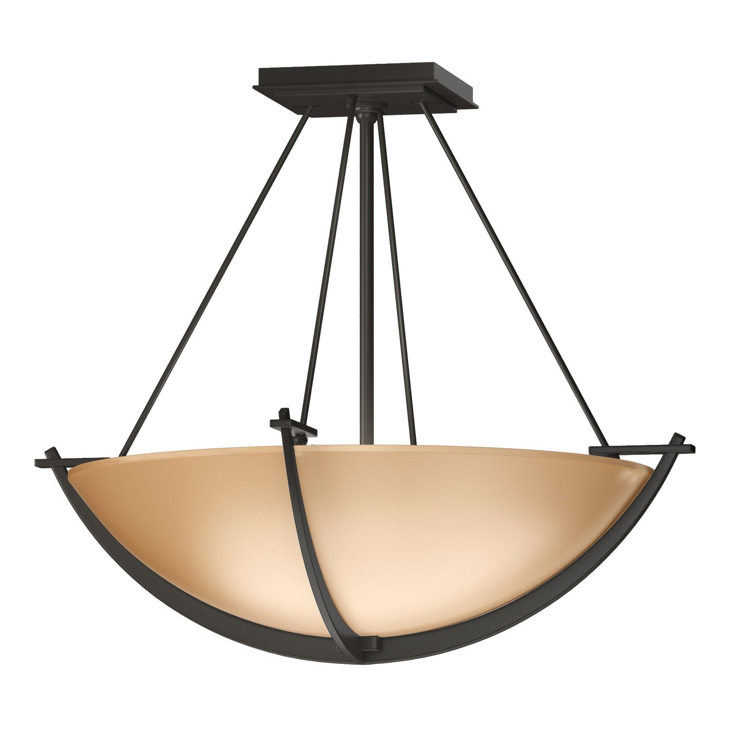 Hubbardton Forge - 124555-SKT-07-SS0020 - Compass Small Semi-Flush - Compass - Dark Smoke
