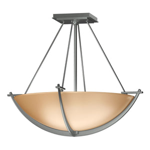 Hubbardton Forge - 124555-SKT-82-SS0020 - Three Light Semi-Flush Mount - Compass - Vintage Platinum