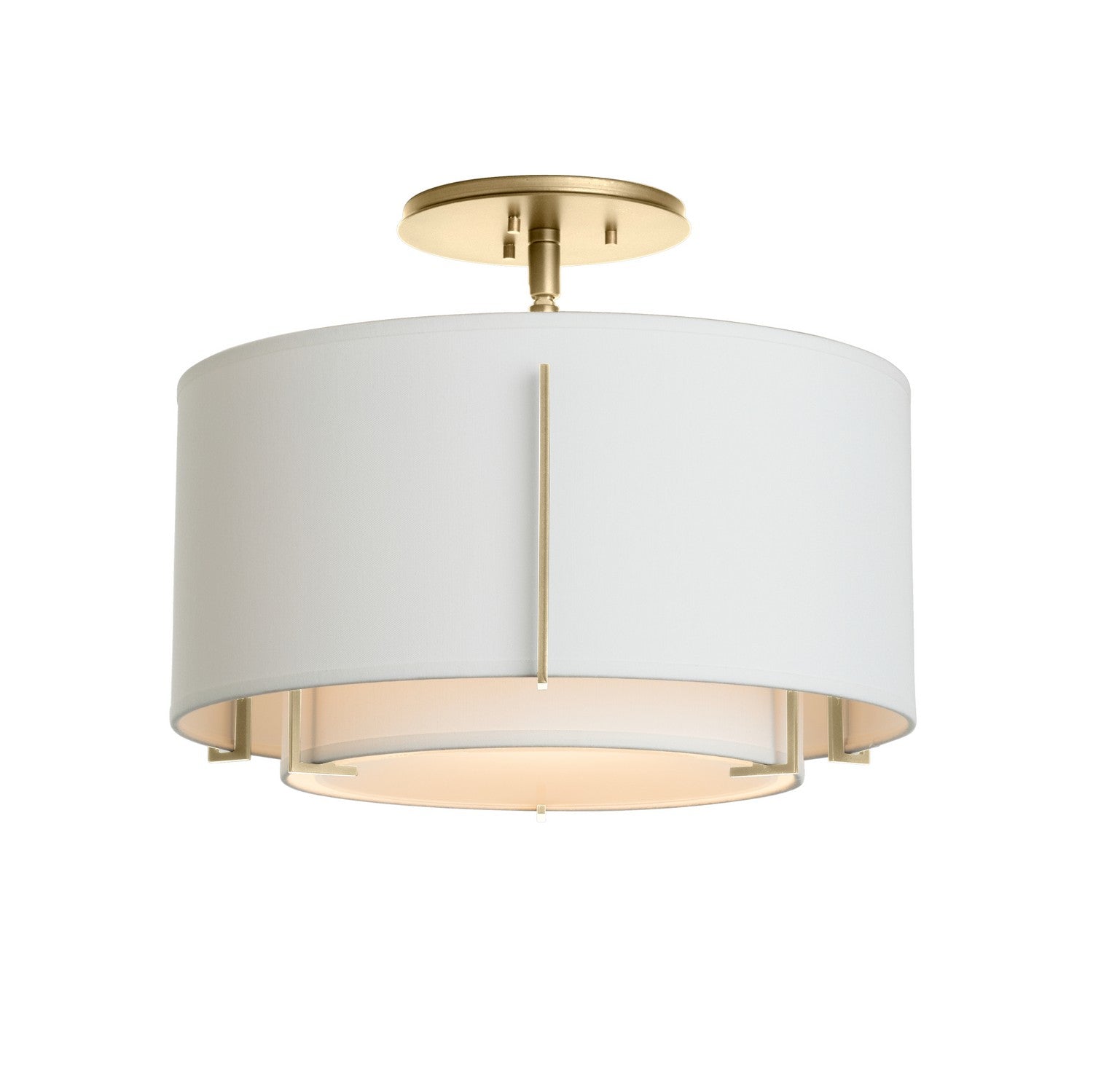 Hubbardton Forge - 126501-SKT-89-SF1099-SF1590 - Exos Small Double Shade Semi-Flush - Exos - Ink