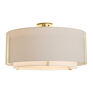 Hubbardton Forge - 126505-SKT-86-SF2290-SE2899 - Three Light Semi Flush Mount - Exos - Modern Brass