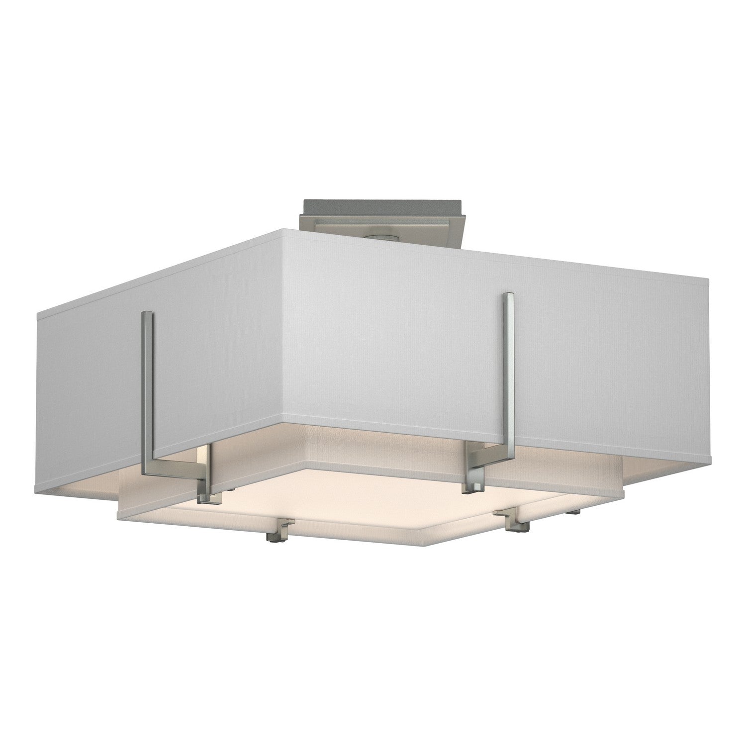 Hubbardton Forge - 126507-SKT-82-SF1205-SF1605 - Exos Square Small Double Shade Semi-Flush - Exos - Vintage Platinum