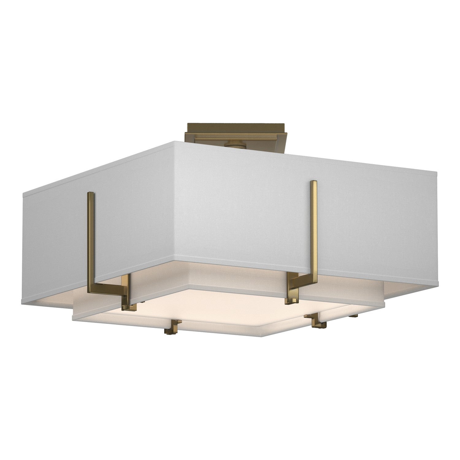 Hubbardton Forge - 126507-SKT-89-SF1205-SF1605 - Exos Square Small Double Shade Semi-Flush - Exos - Ink