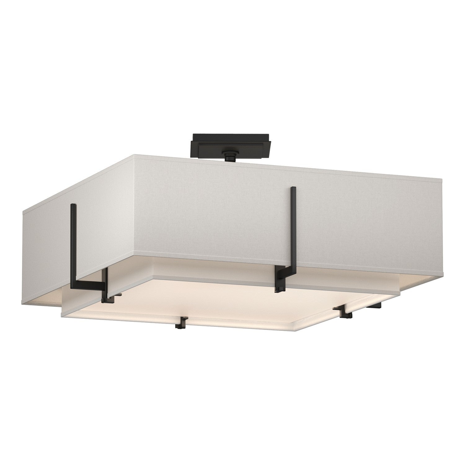 Hubbardton Forge - 126510-SKT-10-SF1605-SE2012 - Exos Square Double Shade Semi-Flush - Exos - Black