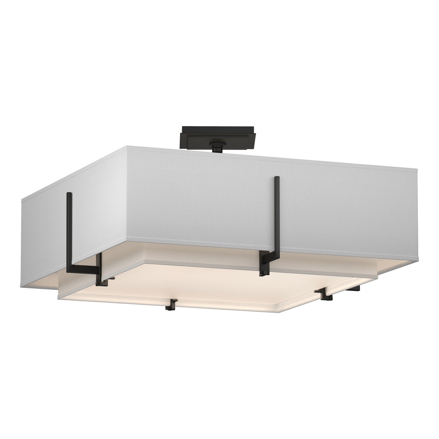 Hubbardton Forge - 126510-SKT-10-SF1605-SF2012 - Exos Square Double Shade Semi-Flush - Exos - Black