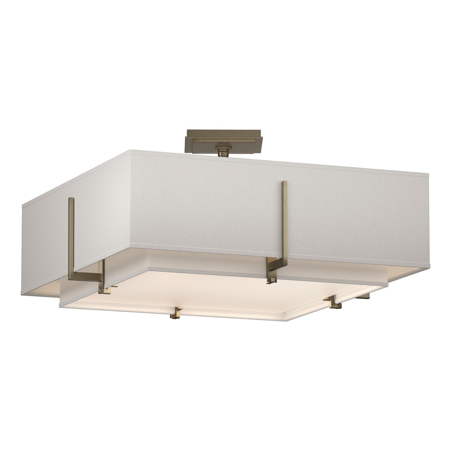 Hubbardton Forge - 126510-SKT-84-SF1605-SE2012 - Exos Square Double Shade Semi-Flush - Exos - Soft Gold
