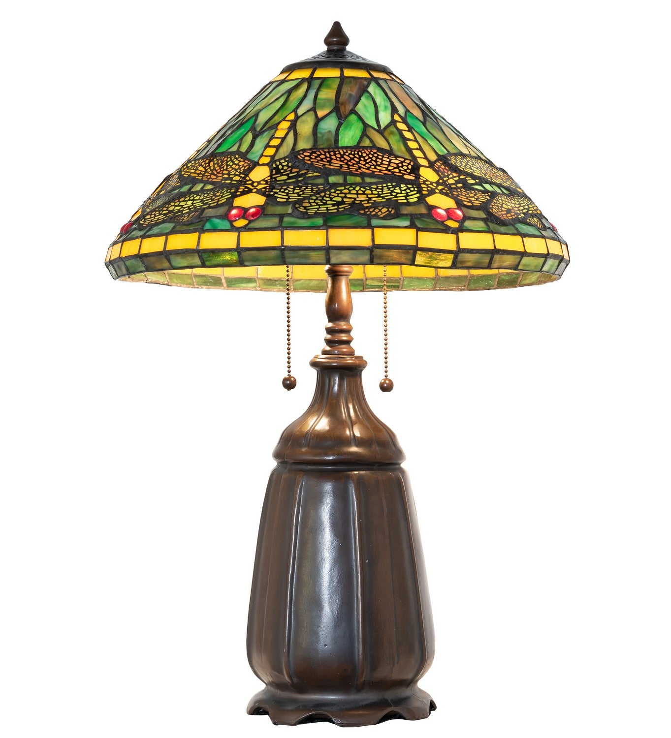 Meyda Tiffany - 194127 - Two Light Table Lamp - Tiffany Dragonfly - Mahogany Bronze