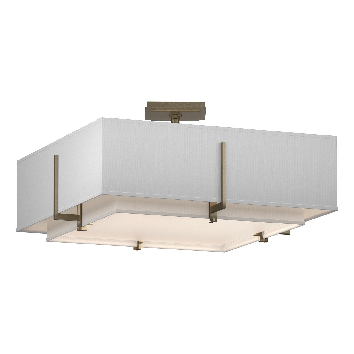 Hubbardton Forge - 126510-SKT-84-SF1605-SF2012 - Exos Square Double Shade Semi-Flush - Exos - Soft Gold