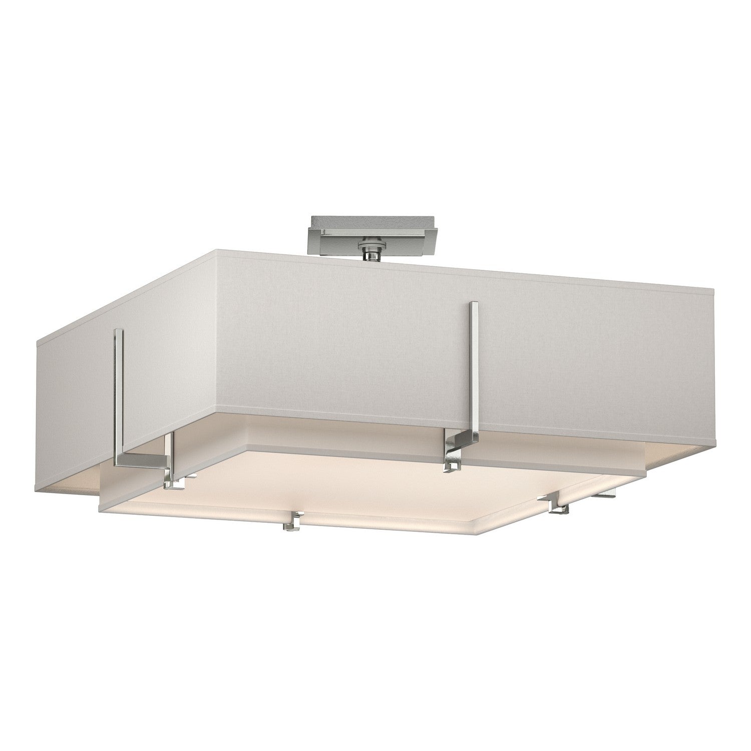 Hubbardton Forge - 126510-SKT-85-SF1605-SE2012 - Exos Square Double Shade Semi-Flush - Exos - Sterling